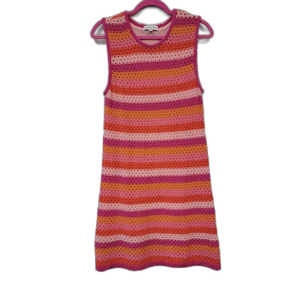Free Assembly Sleeveless Striped Dress Pink Orange Size M Y2K
